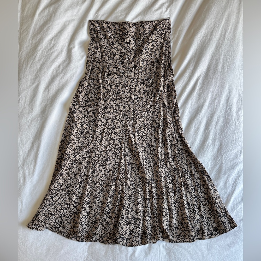 Zara Black and Beige Floral Dress